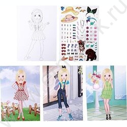 Альбом д/творчества Юлия 14*21 см, 36 страниц с контурами, 1 страница с наклейками | Фото 2