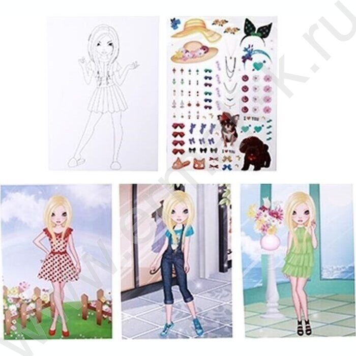 Альбом д/творчества Юлия 14*21 см, 36 страниц с контурами, 1 страница с наклейками | Фото 2