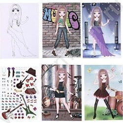 Альбом д/творчества Полина 14*21 см, 36 страниц с контурами, 1 страница с наклейками | Фото 2