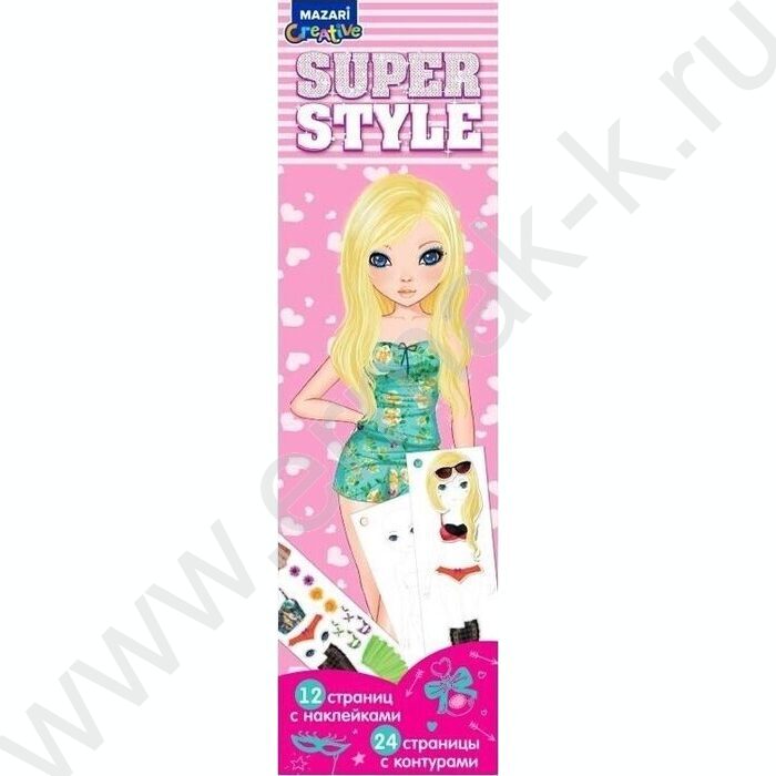 Альбом д/творчества София 7*24 см,  24 страницы с контурами, 12 страниц с наклейками | Фото 1
