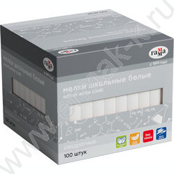 Мел белый  100шт /мягкий /квадратный /картон.кор. | Фото 1