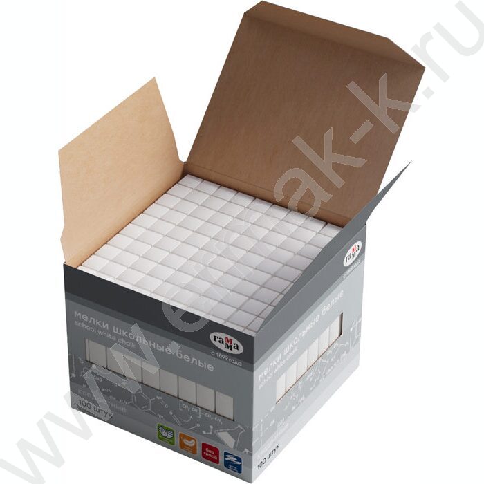 Мел белый  100шт /мягкий /квадратный /картон.кор. | Фото 2