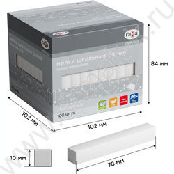 Мел белый  100шт /мягкий /квадратный /картон.кор. | Фото 3