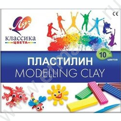 Пластилин  10цв 200г Классика+стек | Фото 1