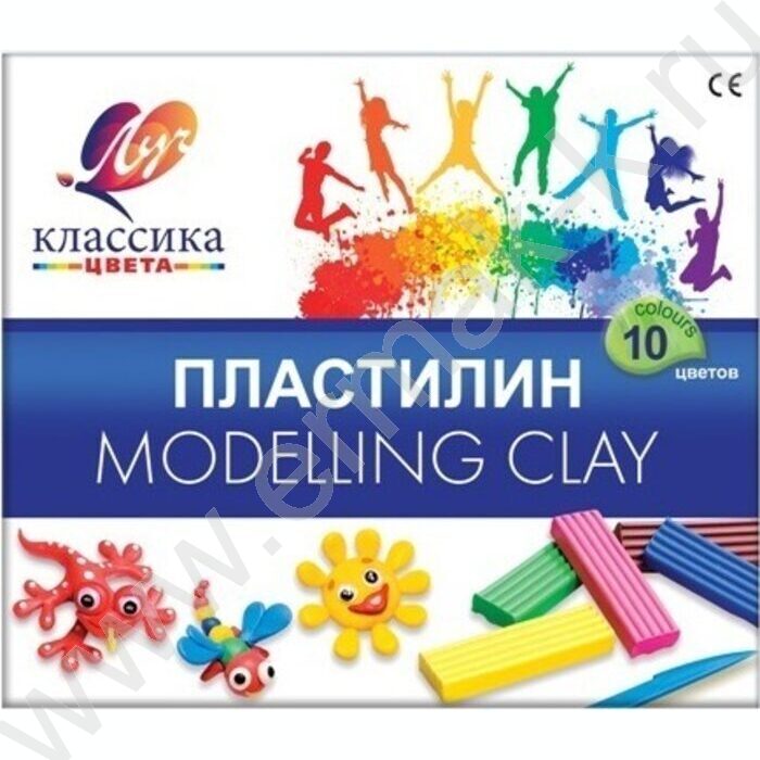 Пластилин  10цв 200г Классика+стек | Фото 1