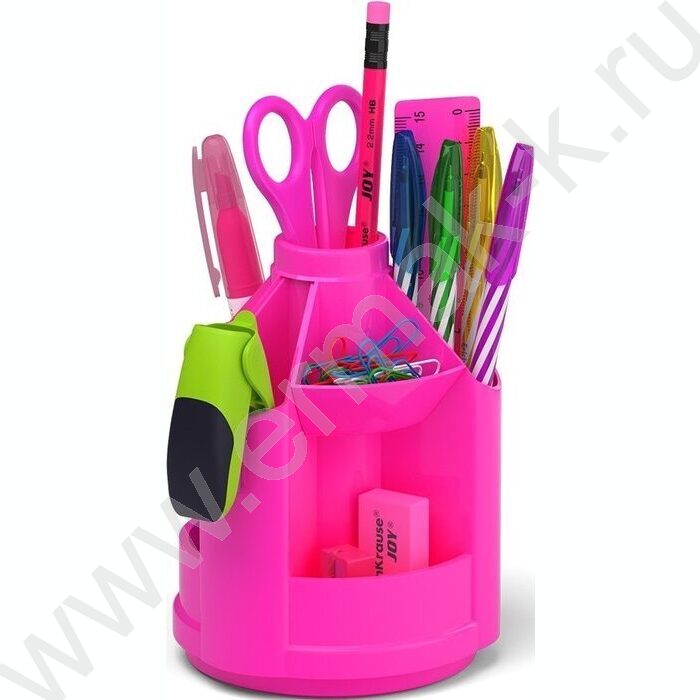 Офисный набор 13 предм. Mini Desk, Neon Solid /вращающийся /розовый | Фото 1