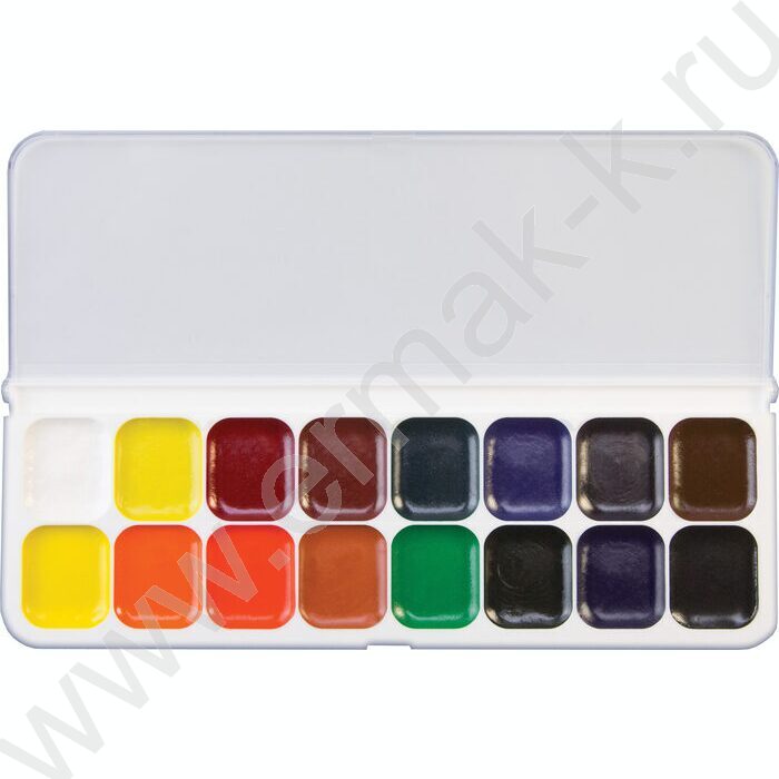 Акварель медовая 16цв  Люкс  б/кисточки | Фото 3
