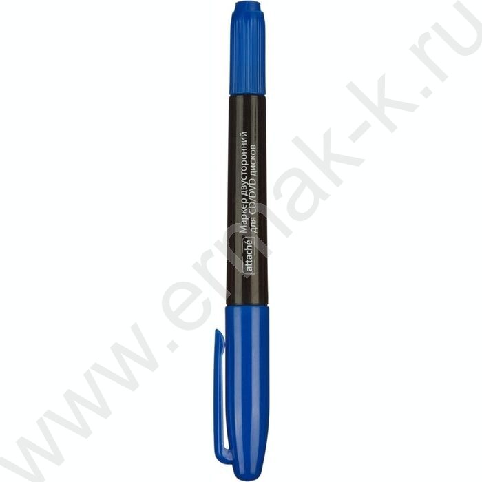 Маркер перм. CD,DVD /синий/ двустор. 0,7мм/1мм круг | Фото 2