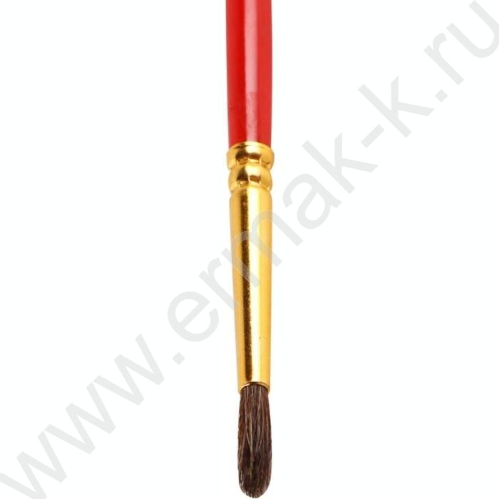 Кисть  пони № 3 круглая ручка красная лакированная | Фото 2