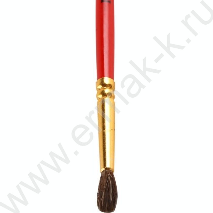 Кисть  пони № 5 круглая ручка красная лакированная | Фото 2