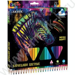 Карандаши  72цв Trio Mega Soft /трехгранные/ 4М, d грифеля-3мм к/кор | Фото 1