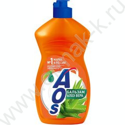 Средство для мытья посуды  450мл "AOS" Бальзам Алоэ Вера | Фото 1