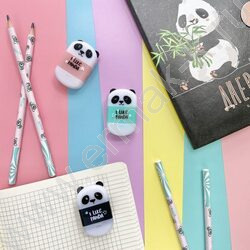 Точилка 1отв. пластик/с контейнером+ластик/ FunGraphix. Панда 3вида | Фото 7