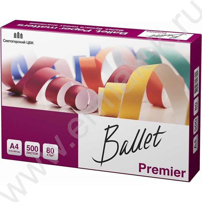 Бумага А4 "BALLET PREMIER" 500л 80г/мкв 98%бел | Фото 1