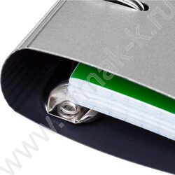 Тетрадь 120л клетка/кольца/пластик.обл./резинка "Metallic Серая" | Фото 2