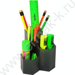 Подставка д/каранд. и ручек 11,5*11,5*12 "Combs" пластиковая, цвет дымчато-серый | Фото 3