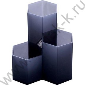 Подставка д/каранд. и ручек 11,5*11,5*12 "Combs" пластиковая, цвет дымчато-серый