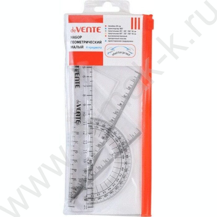 Геометрический набор 4предм малый /прозрачный пластик /ПВХ чехол | Фото 2