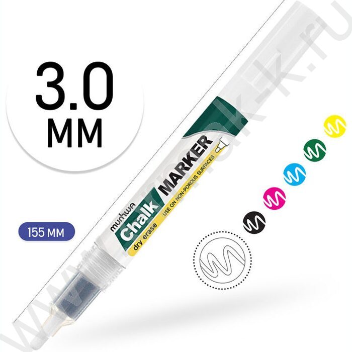 Маркер-жидкий мел /белый/ 3мм круг | Фото 4