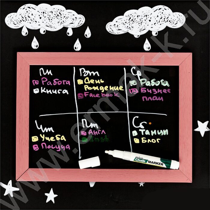 Маркер-жидкий мел /белый/ 3мм круг | Фото 8