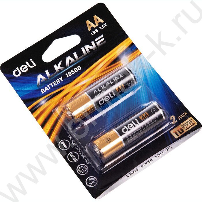 Батарейка "Deli" алкалиновая, АА, LR06 /блистер 2шт/ | Фото 2