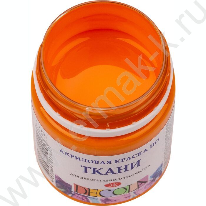 Краски акриловые 50мл Декола по ткани Мандариновая | Фото 2