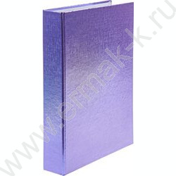 Тетрадь 120л клетка/кольца/бумвинил.обл./ "METALLIC Фиолетовая" | Фото 1