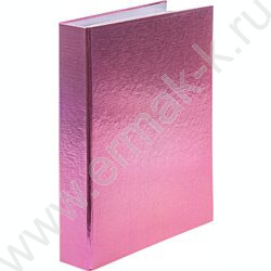Тетрадь 120л клетка/кольца/бумвинил.обл./ "METALLIC Розовая" | Фото 1