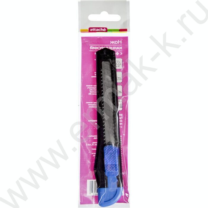 Нож канцелярский  9мм Attache черный с фиксатором | Фото 8