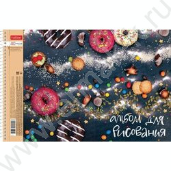 Альбом д/рисования-спираль 40л "Sweet moments" /перфорация/ 5видов | Фото 2