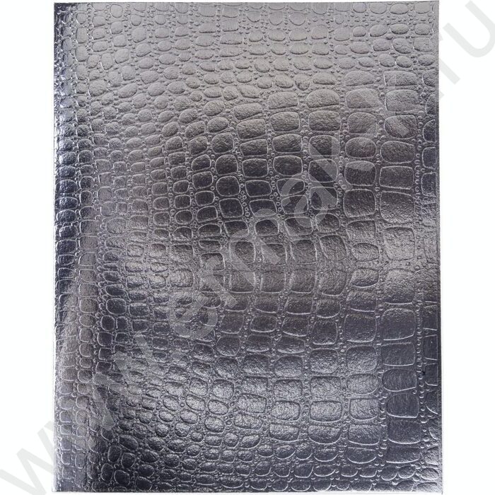 Тетрадь  48л клетка "Бум/винил" METALLIC тиснение CROCO серебро | Фото 1