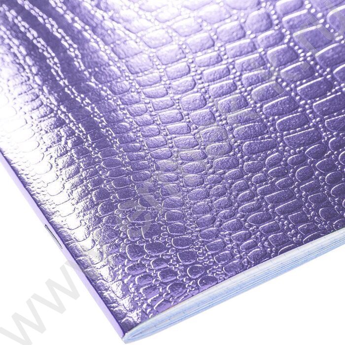 Тетрадь  48л клетка "Бум/винил" METALLIC тиснение CROCO фиолетовый | Фото 3
