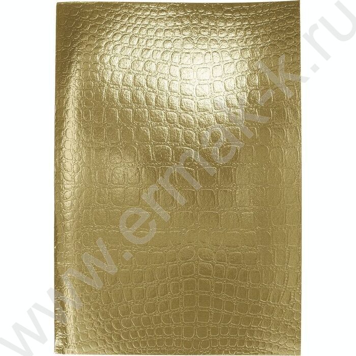 Тетрадь  96л А4 клетка "Бум/винил" METALLIC тиснение CROCO Золото | Фото 1