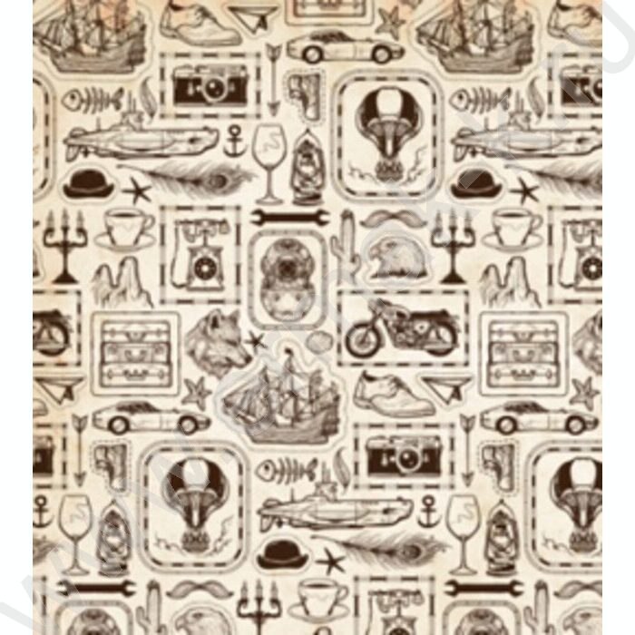 Пакет подарочный с глянцевой лам.157гр 26,4*32,7*13,6см (L) Ретропутешествие | Фото 2