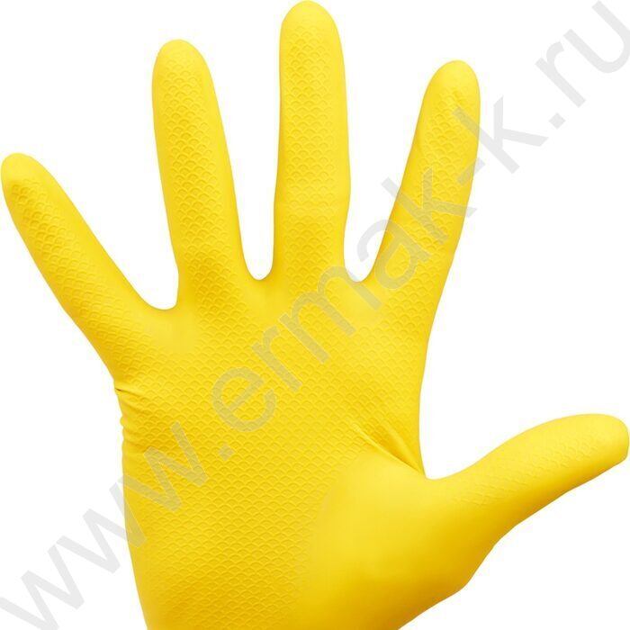 Перчатки резиновые с хлопковым напылением S "Стандарт+" /супер прочные, желтые | Фото 3