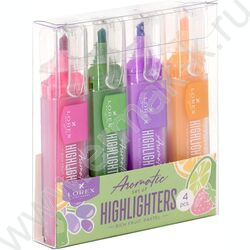 Текстовыделитель /набор  4цв - пастель/ 1-3,5мм косой, ароматизирован "RICH FRUIT.PASTEL" /блист | Фото 1