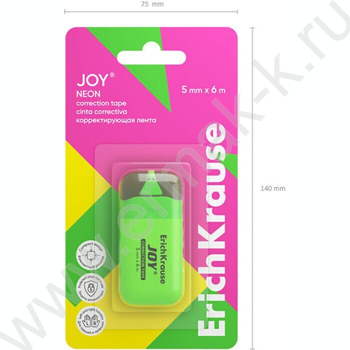 Корректирующая лента 5мм* 6м "JOY" /ассорти /блистер | Фото 6