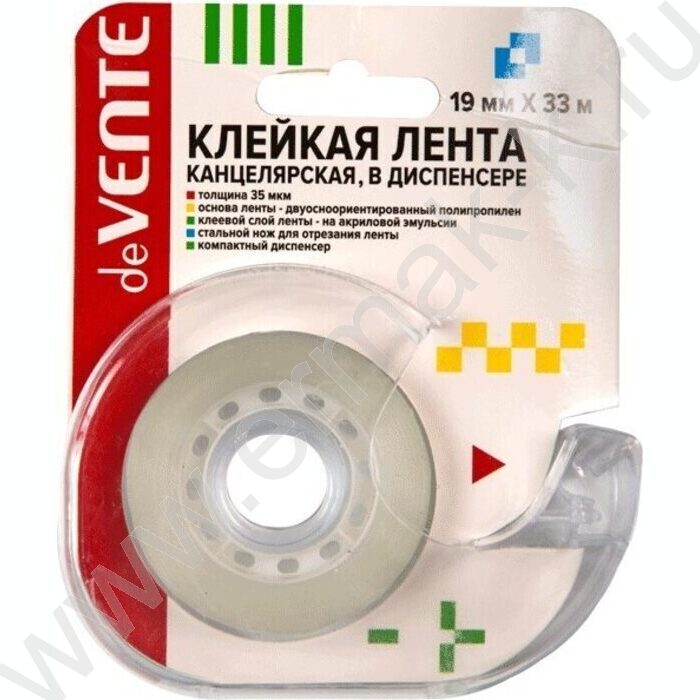 Скотч 19*33 прозр. 35мкм в диспенсере | Фото 1