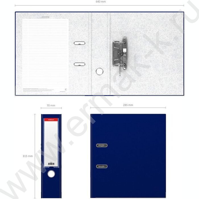 Файл 70мм Бизнес разборный синий с карманом | Фото 4