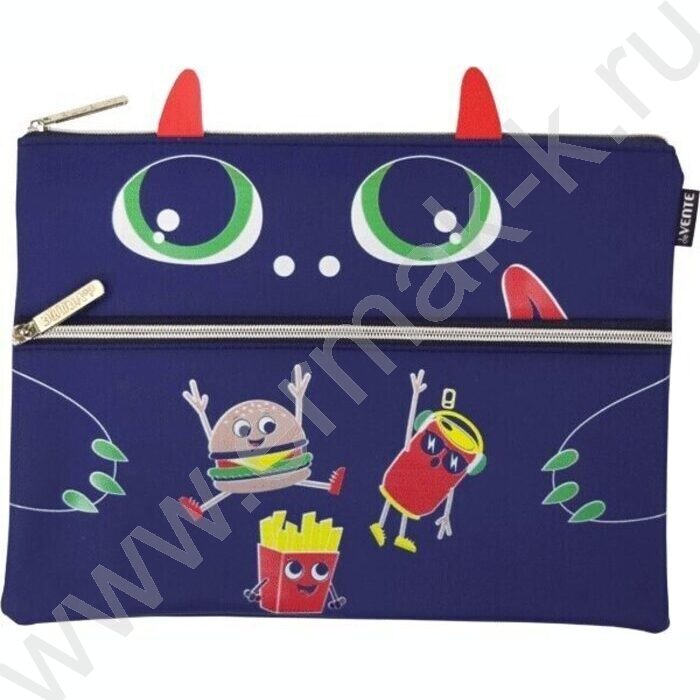 Папка д/тетрадей А4 33x24см "Monster" искусственная кожа soft touch, на молнии | Фото 1