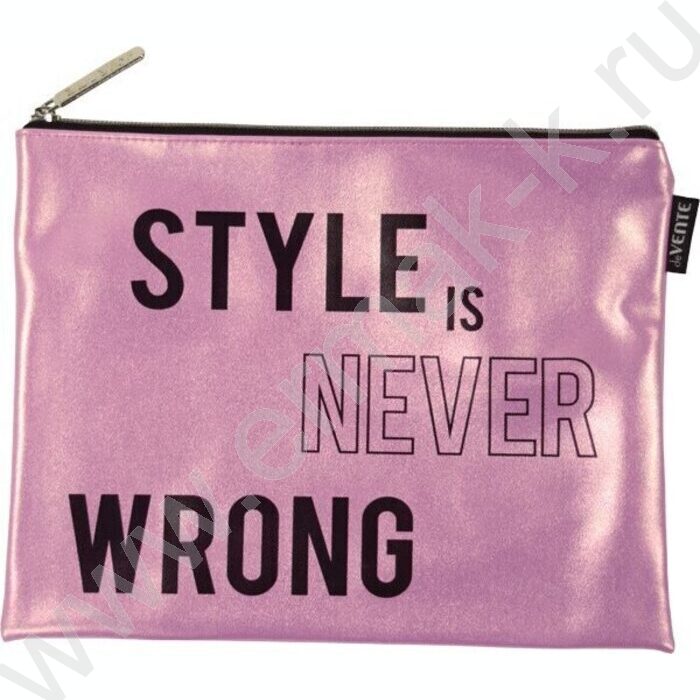 Папка д/тетрадей A5 26x20см "Style Is Never Wrong" перламутр. искусств. кожа, на молнии сверху | Фото 1