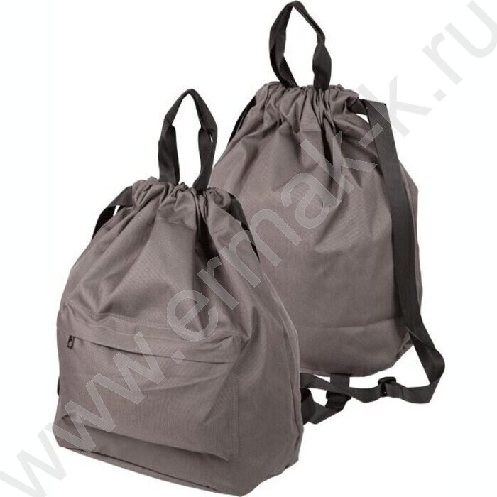 Сумка-рюкзак нейлон и полиэстер, на утяжке, с ручками и плечевыми лямками /серый | Фото 2