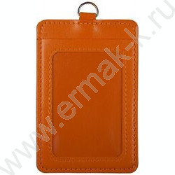 Бейдж вертикальный 100*60мм "Classic" иск. кожа /металл. полукольцо для крепления /ассорти | Фото 6