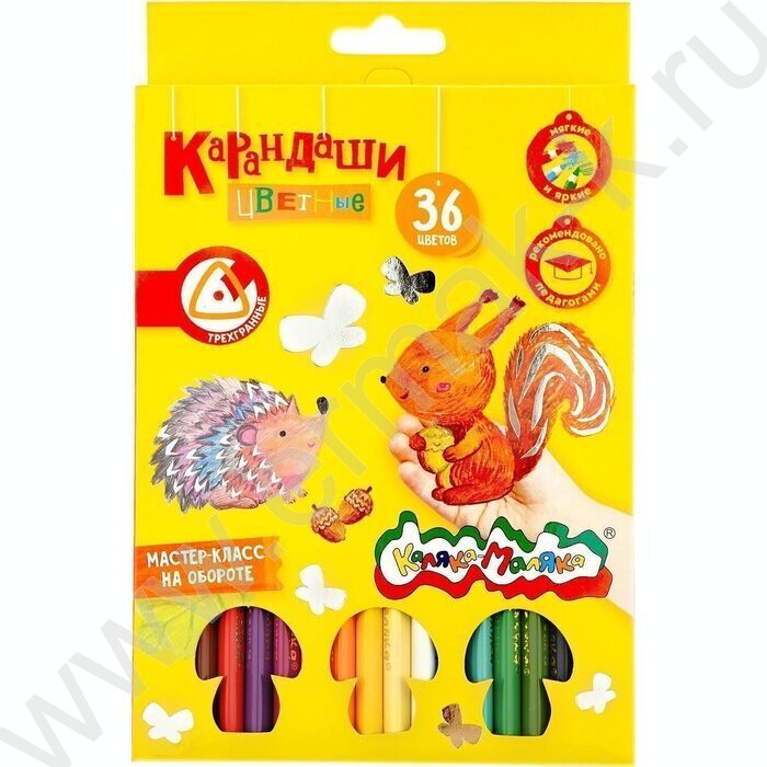 Карандаши  36цв Каляка-Маляка /трехгранные/ карт. коробка, европодвес | Фото 1