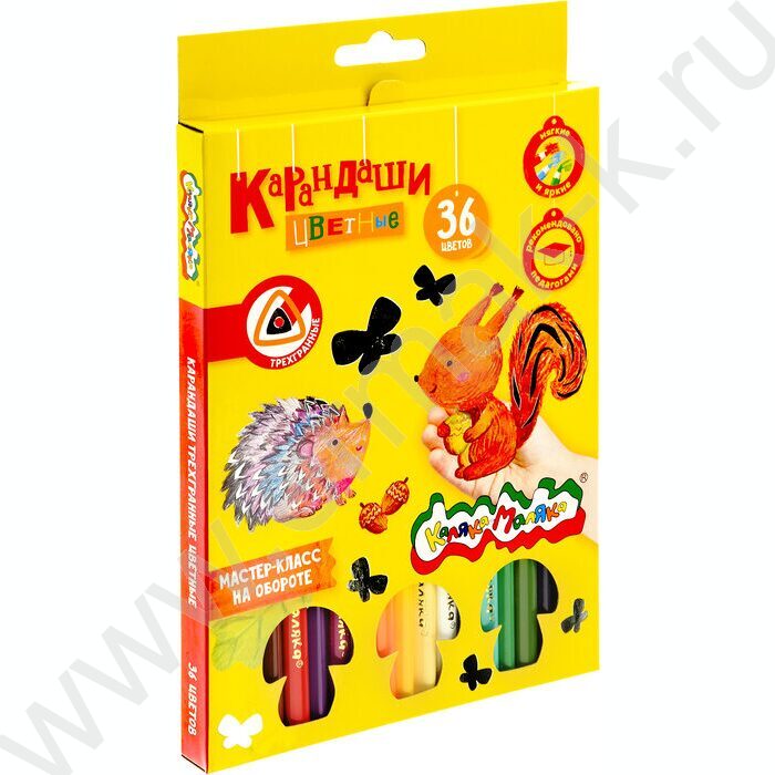 Карандаши  36цв Каляка-Маляка /трехгранные/ карт. коробка, европодвес | Фото 2