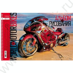 Альбом д/рисования-спираль 32л "Мото" /перфорация/ 5видов | Фото 3