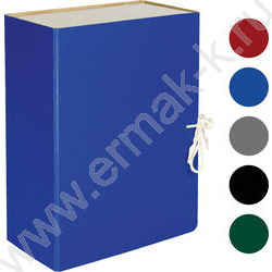 Короб архивный 120мм б/вин  2 завязки складной /ассорти | Фото 1