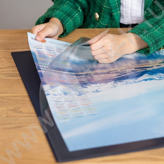 Накладка на стол 49*65см с верхним прозр. листом /темно-синяя | Фото 3