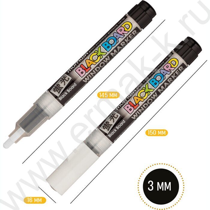 Маркер-жидкий мел /белый/ 3мм круг "Black Board Marker" /водная основа | Фото 4