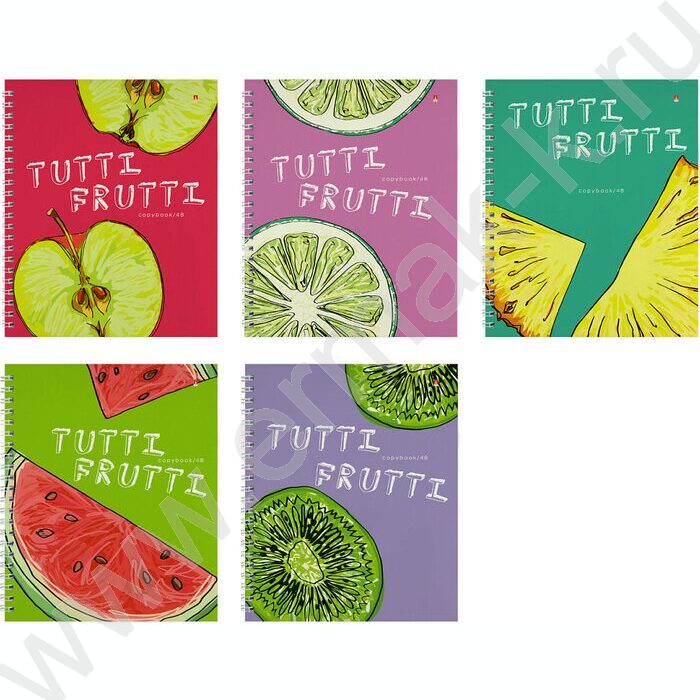 Тетрадь  48л А5+ клетка/спираль "Fresh&Fruity" ассорти | Фото 1